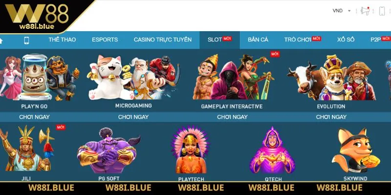 Nổ Hũ W88 - Trải Nghiệm Nổ Cực Lớn Tại Nhà Cái Uy Tín Top 1 1 Điểm tên các nhà cung cấp có mặt tại nổ hũ W88