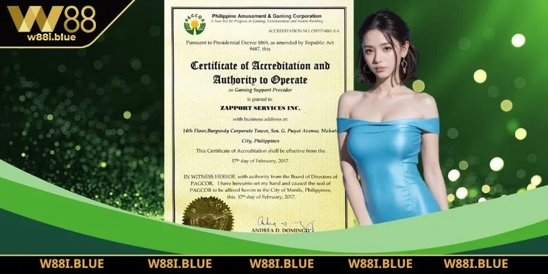 W88 sở hữu giấy phép hoạt động hợp pháp cấp bởi cơ quan uy tín